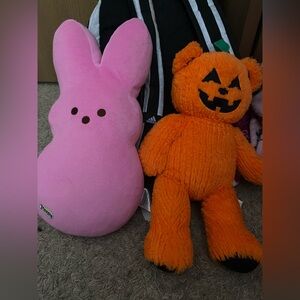 Build-A-Bear Pink Bunny and Orange Pumpkin Bear